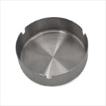 Round ashtray, made of metal, Wei, 10 cm, silver color